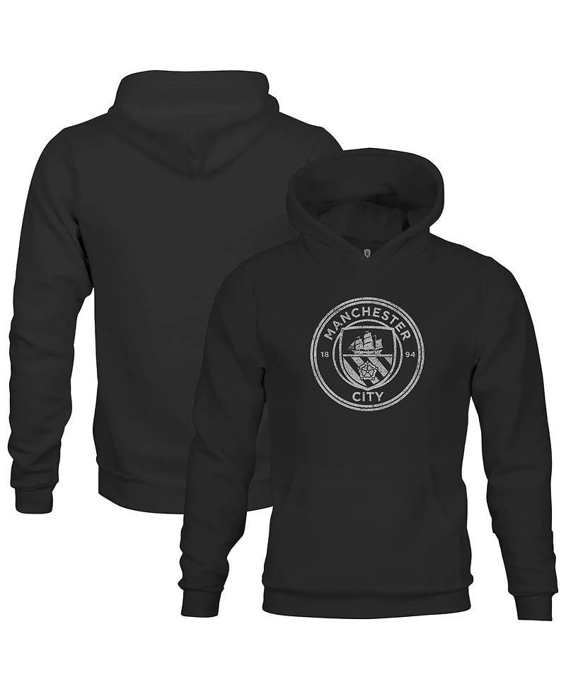 1863FC Big Boys and Girls Black Manchester City Pullover Hoodie