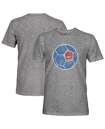 1863FC Men's Heather Gray Paris Saint-Germain Retro Color Badge Vintage Tri-Blend T-Shirt