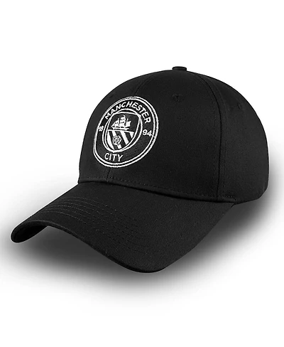 1863FC Men's Black Manchester City Mono Badge Structured Adjustable Hat