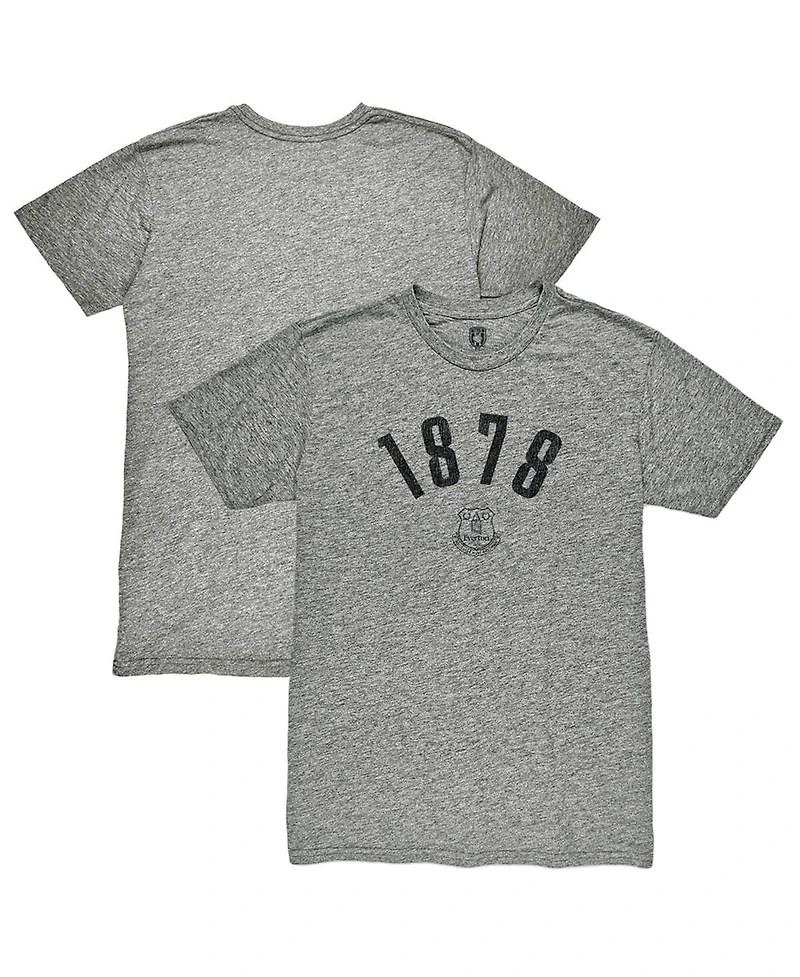 1863FC Men's Heather Gray Everton Arched Date Vintage Tri-Blend T-Shirt