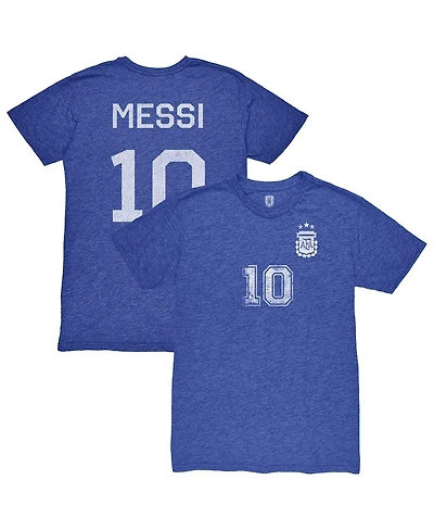 1863FC Men's Lionel Messi Blue Argentina National Team Retro Name Number Tri-Blend T-Shirt