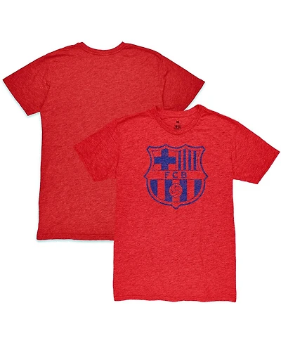 1863FC Men's Red Barcelona Mono Crest Twisted Tri-Blend Slub T-Shirt
