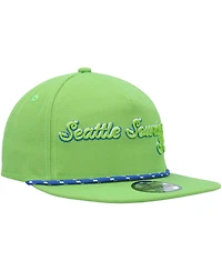 New Era Men's Rave Green Seattle Sounders Fc Script Golfer Adjustable Hat