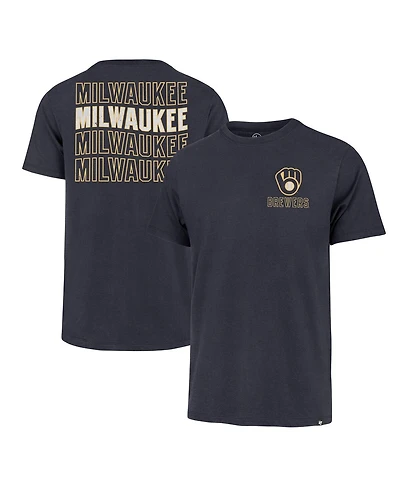 '47 Brand Men's Navy Milwaukee Brewers Hang Back Franklin T-Shirt