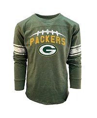 Wes & Willy Big Boys and Girls Heather Green Bay Packers Football Long Sleeve T-Shirt