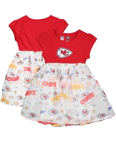 Wes & Willy Girls Toddler Red Kansas City Chiefs Princess Dress