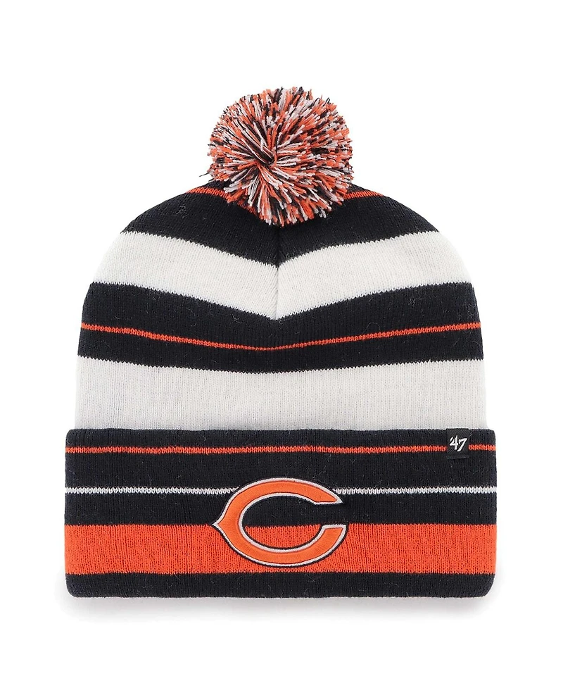 '47 Brand Men's Navy Chicago Bears Powerline Cuffed Knit Pom with Hat