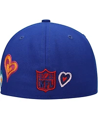 New Era Men's Royal New York Giants Chain Stitch Heart 59FIFTY Fitted Hat