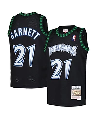 Mitchell & Ness Big Boys and Girls Kevin Garnett Black Minnesota Timberwolves 1997/98 Hardwood Classics Swingman Jersey