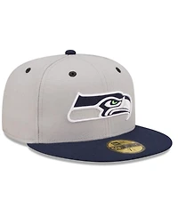 New Era Men's Gray/Navy Seattle Seahawks Flipside 2Tone 59FIFTY Fitted Hat
