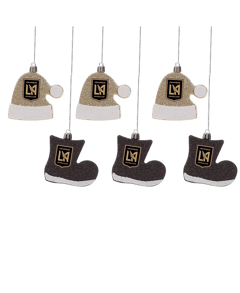 Foco Lafc 6-Pack Shatterproof Santa Hat Stocking Ornament Set