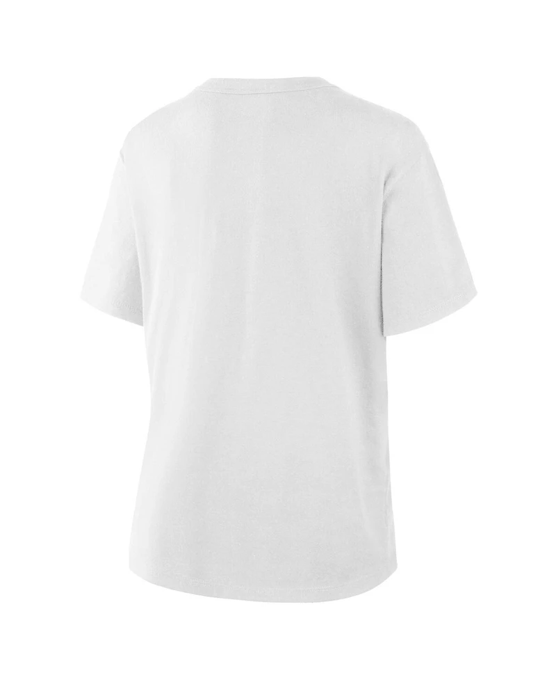 Dallas Cowboys Women's White Coquette Bow and Boots T-Shirt