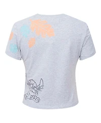 Freeze Max Women's Heather Gray Lilo and Stitch Hold On Tight Baby Doll T-Shirt