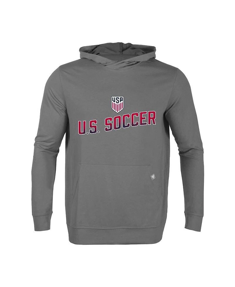 LevelWear Men's Gray Usmnt Relay Pitch Pullover Hoodie