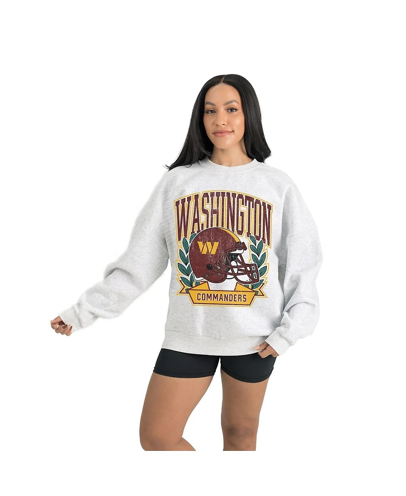 Gameday Couture Women's Gray Washington Commanders Heritage Premium Fleece Pullover Sweatshirt