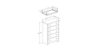 5-Drawer Bedroom Chest of Drawers with Metal Knobs for Stylish Bedroom Storage and Organization