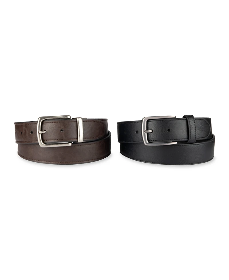 Levi's Men's 2-Pack Reversible and Casual Belt Set