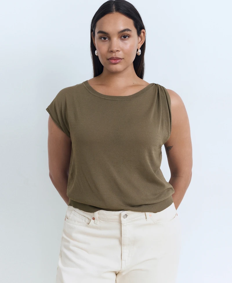 Mango Women's Metallic Detail Fine-Knit Sweater