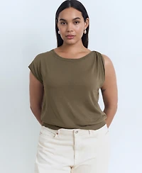 Mango Women's Metallic Detail Fine-Knit Sweater
