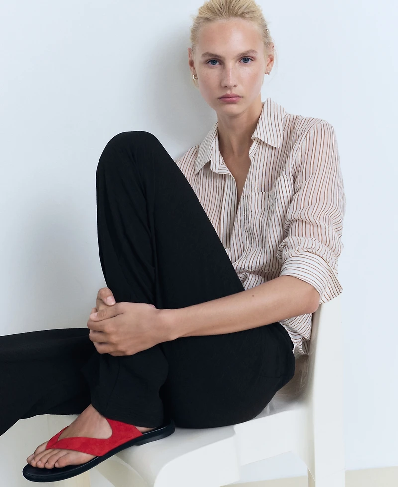 Mango Women's Straight-Fit Pleated Pants