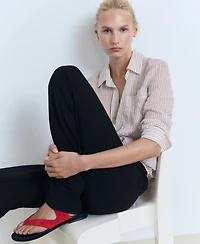 Mango Women's Straight-Fit Pleated Pants
