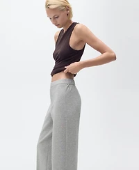 Mango Women's Elastic Waist Straight-Fit Pants