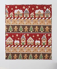 Greenland Home Fashions Gingerbread Lane Novelty Holiday Reversible Throw, 50" x 60"