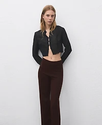 Mango Women's Fine-Knit Wide Leg Pants