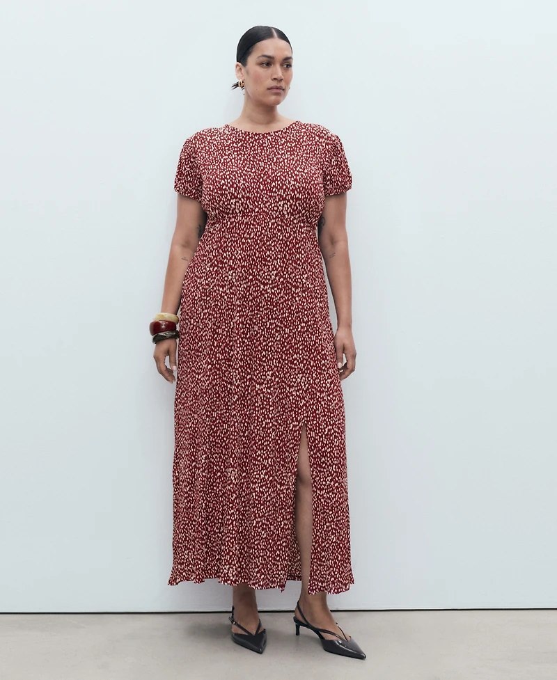 Mango Women's Floral-Print Pleated Dress
