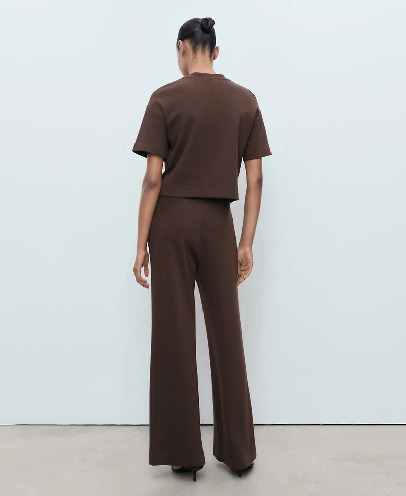 Mango Women's Straight-Fit Cotton Pants