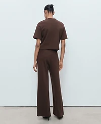 Mango Women's Straight-Fit Cotton Pants