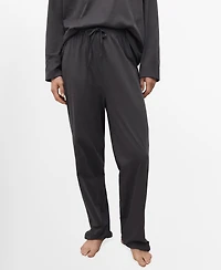 Mango Women's Two-Piece Plain Cotton Pajamas