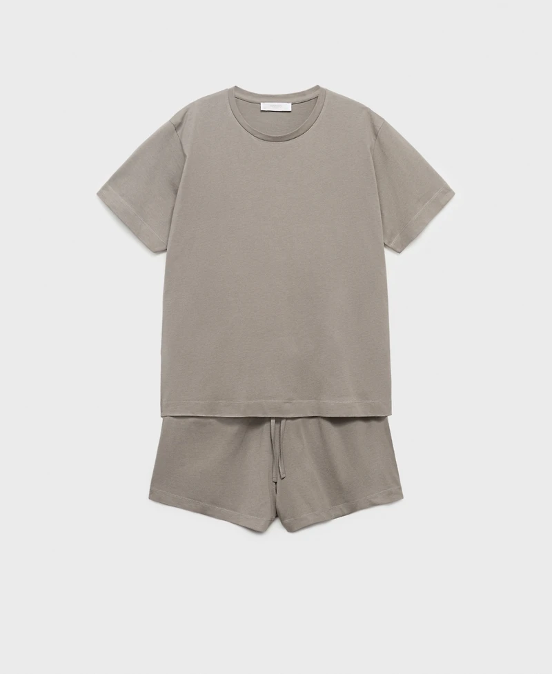 Mango Women's 2-Piece Cotton Short-Sleeved Pajamas