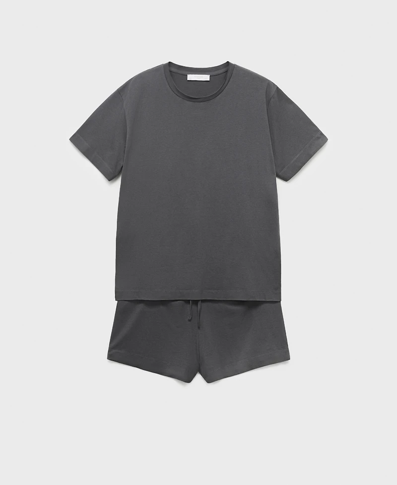Mango Women's 2-Piece Cotton Short-Sleeved Pajamas