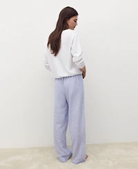 Mango Women's 2-Piece Seersucker Striped Pajamas