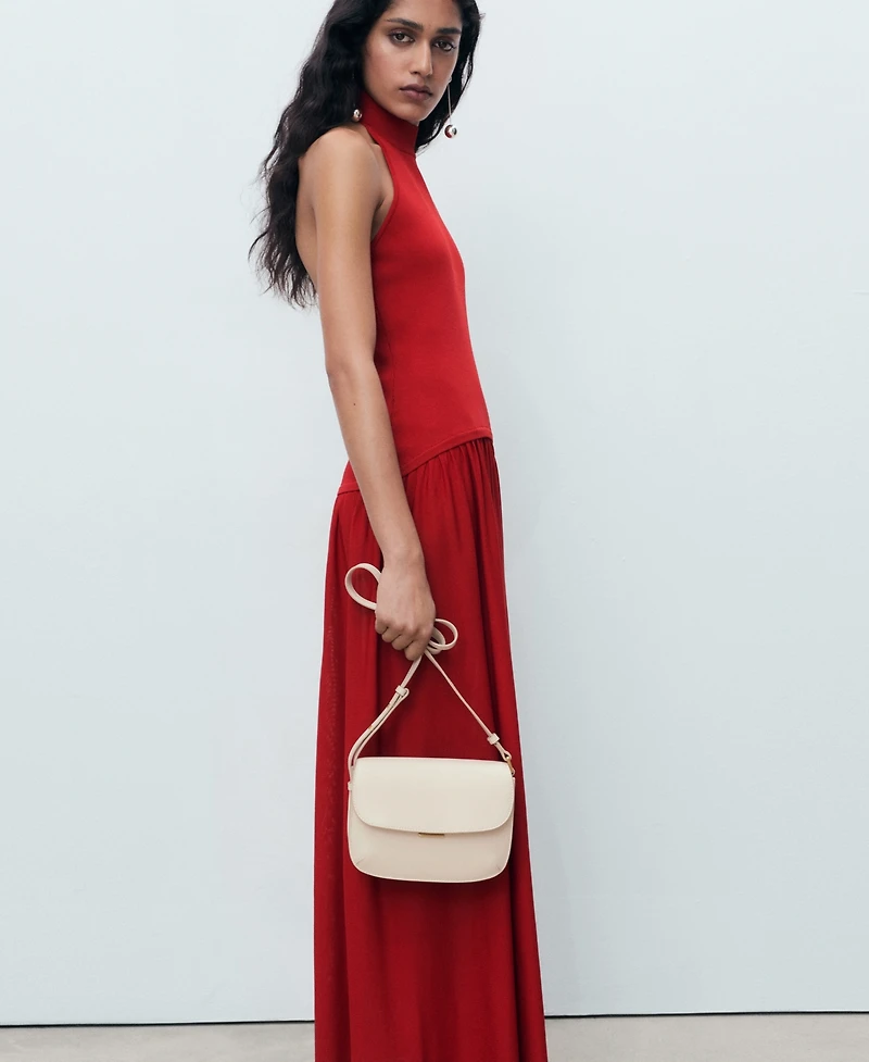 Mango Women's Mixed Knit Halter Dress
