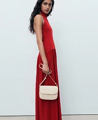 Mango Women's Mixed Knit Halter Dress
