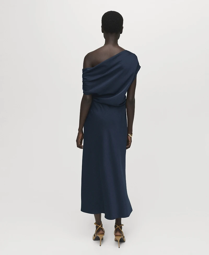 Mango Women's Asymmetrical Satin Dress