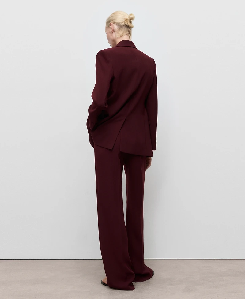 Mango Women's Straight Mid-Rise Suit Pants