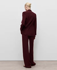 Mango Women's Straight Mid-Rise Suit Pants
