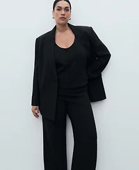 Mango Women's Straight Mid-Rise Suit Pants