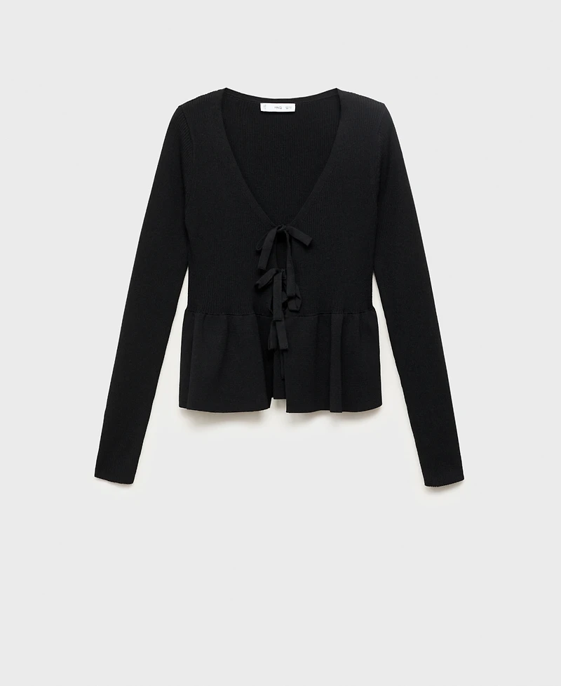 Mango Women's Ties Knitted Cardigan