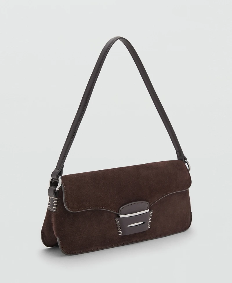 Mango Women's Suede Shoulder Bag