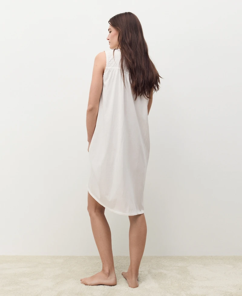 Mango Women's Embroidered Detail Cotton Nightdress