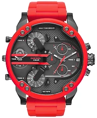 Diesel Men's Chronograph Mr. Daddy 2.0 Red Silicone Strap Watch 55x66mm DZ7370
