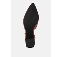 Rory Metallic Sling Detail Block Heel Sandals Women