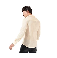 Campus Sutra Men's Textured Regular Fit Casual Shirt