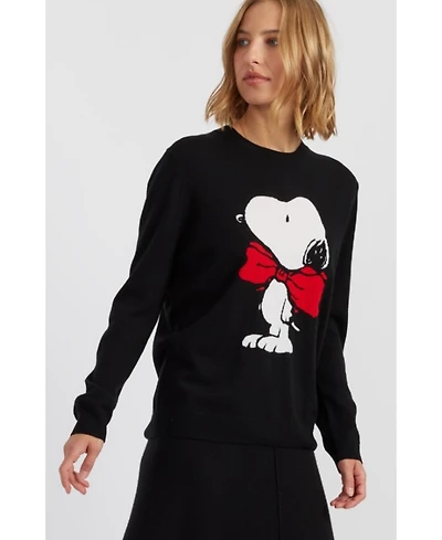 Chinti & Parker Women's Wool-Cashmere Bow Tie Snoopy Sweater