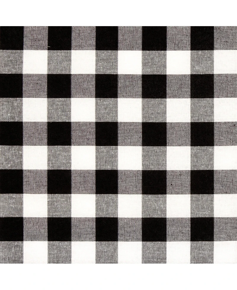 GoodGram Buffalo Check Gingham Custom Window Curtain Treatments - Single Panel 42 in. W x 63 L, Black
