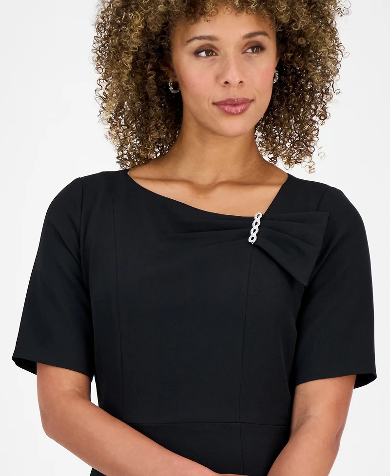 Kasper Women's Asymmetrical-Neck Sheath Dress